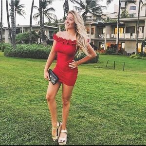 Motel Red Mini Dress